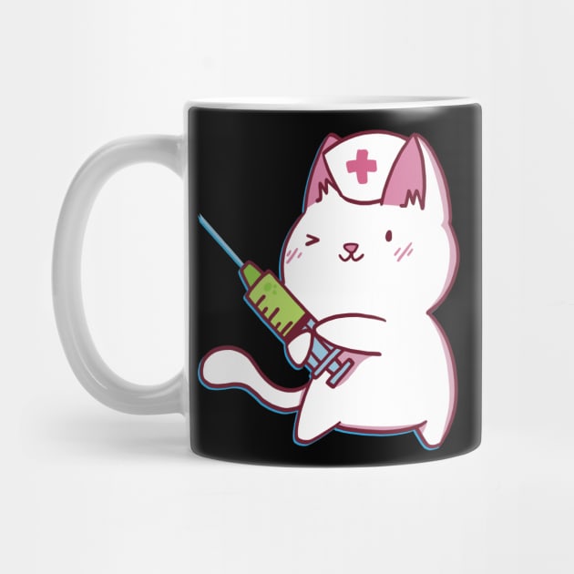 Awesome Cute Kawaii Cat Nurse Gift For Nurse Student and Cat Lover by anubis1986